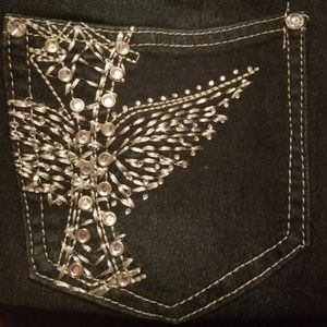 Wing pocket skinny jeans